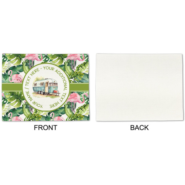 Flamingo & Camping Linen Placemat - APPROVAL Single (single sided)