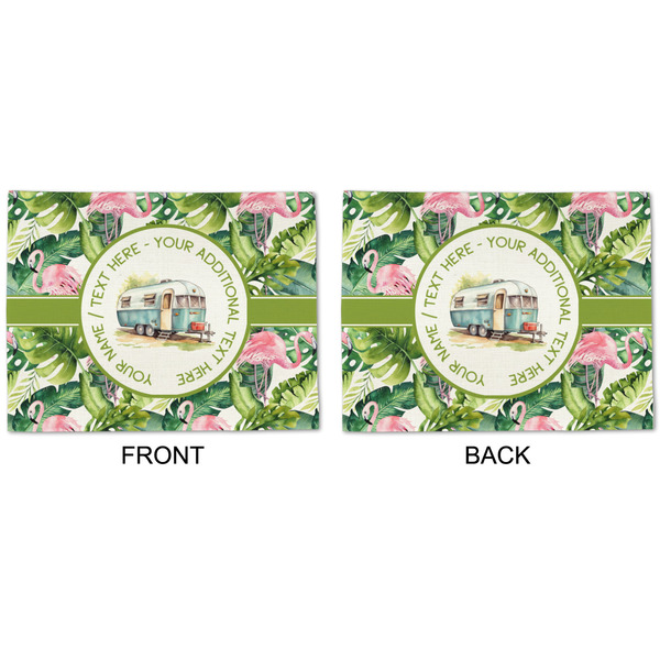 Flamingo & Camping Linen Placemat - APPROVAL (double sided)