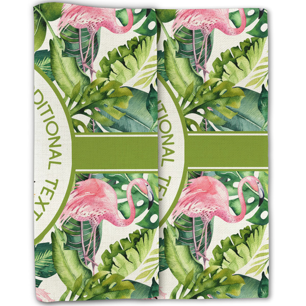 Flamingo & Camping Linen Placemat - Double Sided - Folded Half