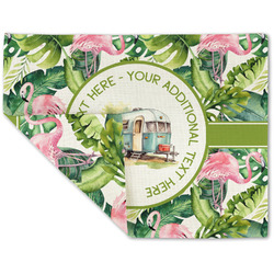 Flamingo & Camping Double-Sided Linen Placemat - Single (Personalized)