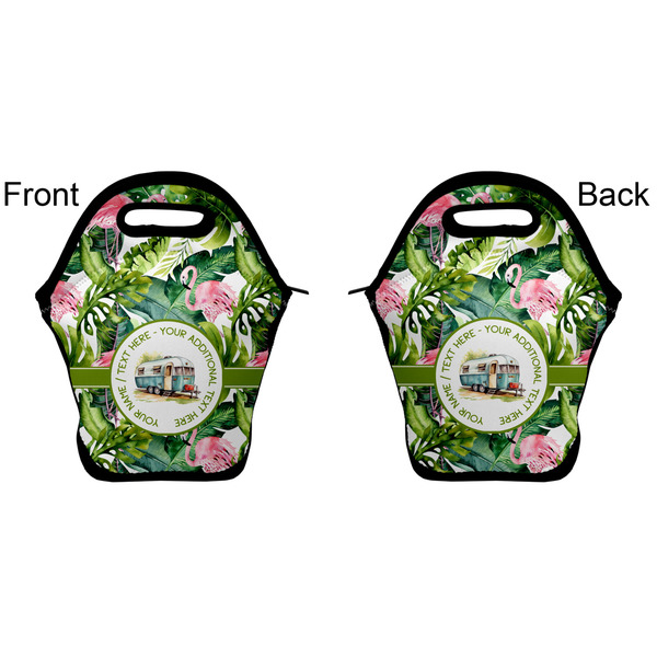 Flamingo & Camping Lunch Bag - Front and Back