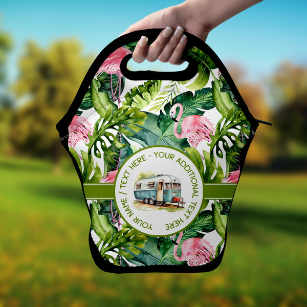 Flamingo & Camping Lunch Bag - Hand
