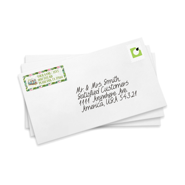 Flamingo & Camping Mailing Label on Envelopes