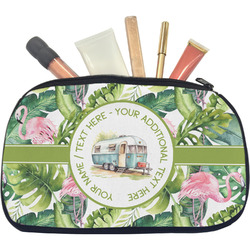 Flamingo & Camping Makeup / Cosmetic Bag - Medium (Personalized)