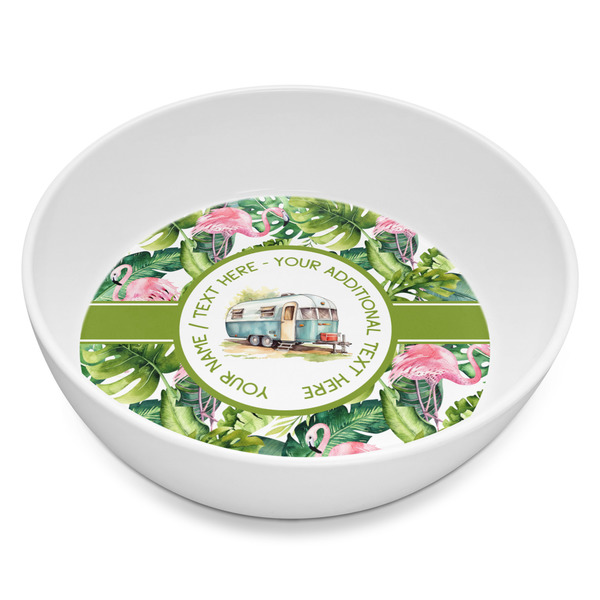 Custom Flamingo & Camping Melamine Bowl - 8 oz (Personalized)