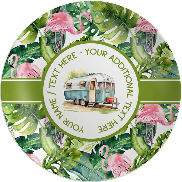 Custom Flamingo & Camping Melamine Plate - 10" (Personalized)