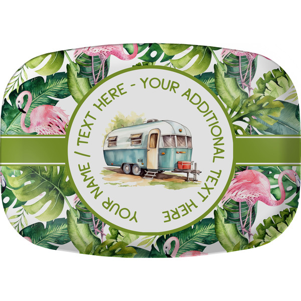 Custom Flamingo & Camping Melamine Platter (Personalized)