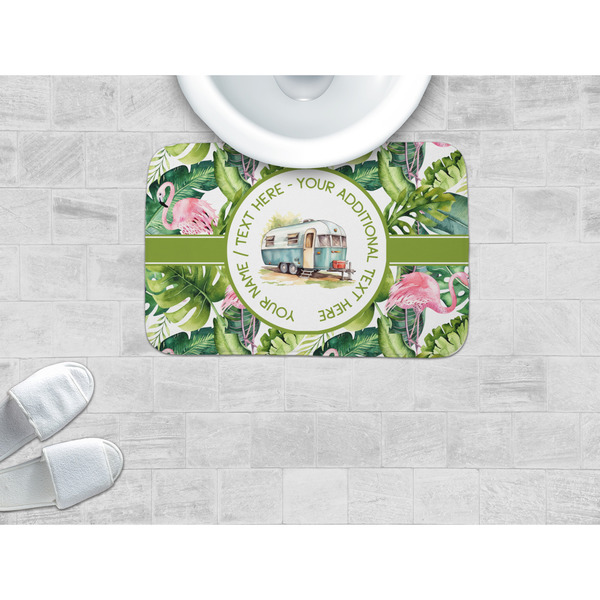 Flamingo & Camping Memory Foam Bath Mat - LIFESTYLE 24x17