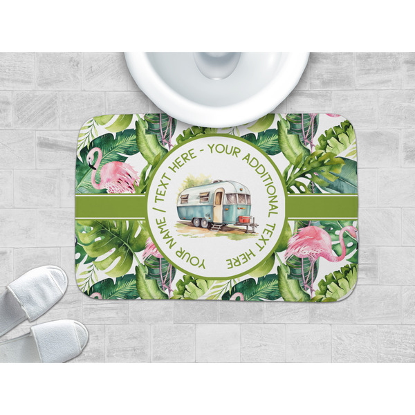 Flamingo & Camping Memory Foam Bath Mat - LIFESTYLE 34x21