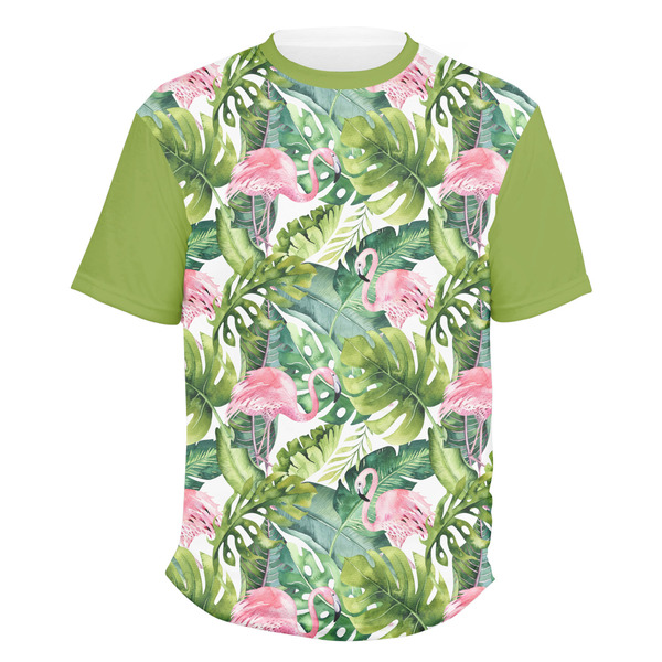Custom Flamingo & Camping Men's Crew T-Shirt - X Large