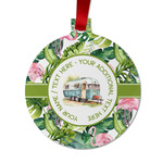 Flamingo & Camping Metal Ball Ornament - Double-Sided (Personalized)
