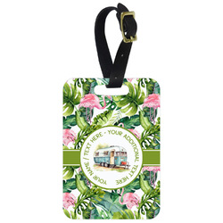 Flamingo & Camping Metal Luggage Tag (Personalized)