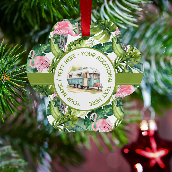 Flamingo & Camping Metal Paw Ornament - Lifestyle