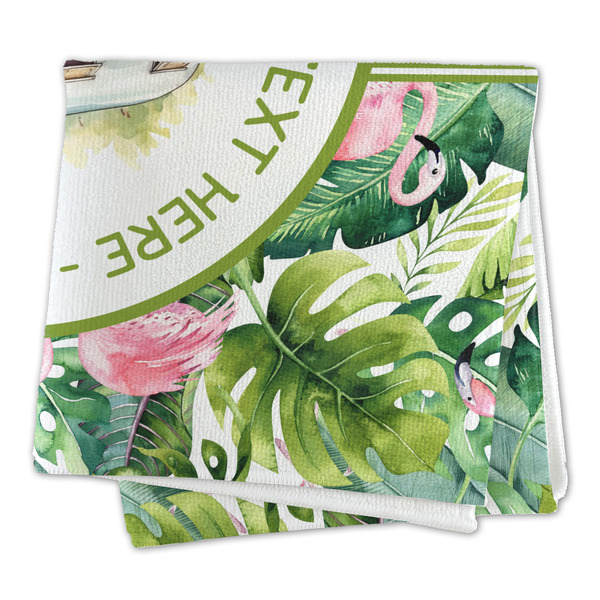 Flamingo & Camping Microfiber Dish Rag - FOLDED (square)