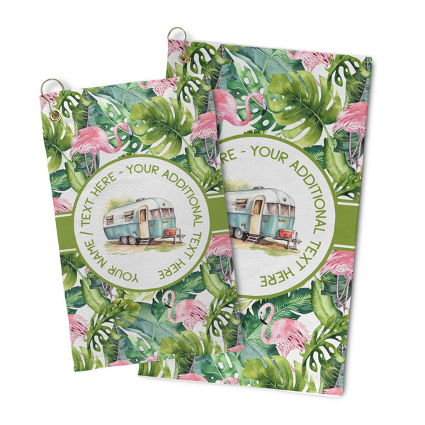 Flamingo & Camping Microfiber Golf Towel - Main