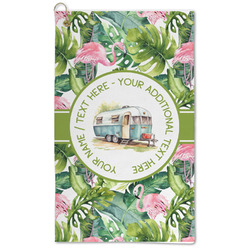 Flamingo & Camping Microfiber Golf Towel (Personalized)