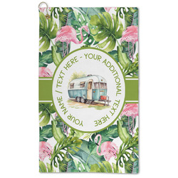 Flamingo & Camping Microfiber Golf Towel - Large (Personalized)