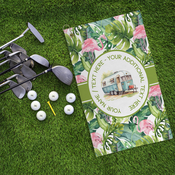 Flamingo & Camping Microfiber Golf Towels - LIFESTYLE