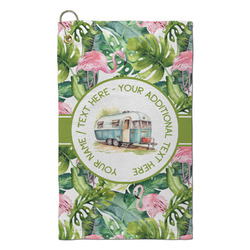 Flamingo & Camping Microfiber Golf Towel - Small (Personalized)