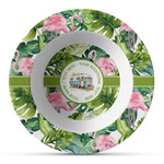 Flamingo & Camping Plastic Bowl - Microwave Safe - Composite Polymer (Personalized)