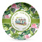 Flamingo & Camping Microwave Safe Plastic Plate - Composite Polymer (Personalized)