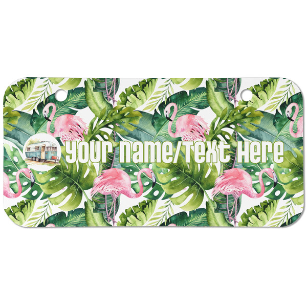 Flamingo & Camping Mini Bicycle License Plate - Two Holes