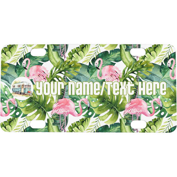 Custom Flamingo & Camping Mini/Bicycle License Plate