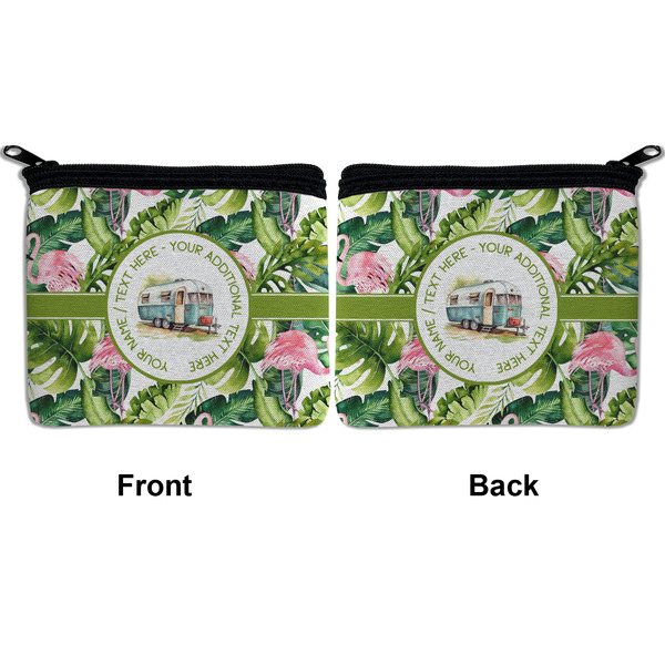 Flamingo & Camping Neoprene Coin Purse - Front & Back (APPROVAL)