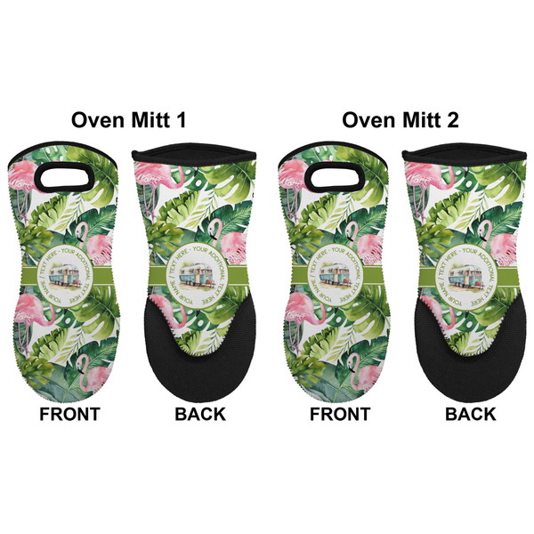 Flamingo & Camping Neoprene Oven Mitt - Set of 2 - Approval