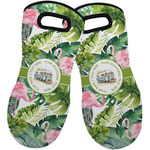 Flamingo & Camping Neoprene Oven Mitts - Set of 2 (Personalized)