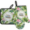 Flamingo & Camping Right Oven Mitt & Pot Holder Set (Personalized)