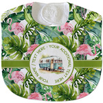 Flamingo & Camping Velour Baby Bib (Personalized)