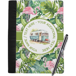 Flamingo & Camping Notebook Padfolio - Large (Personalized)