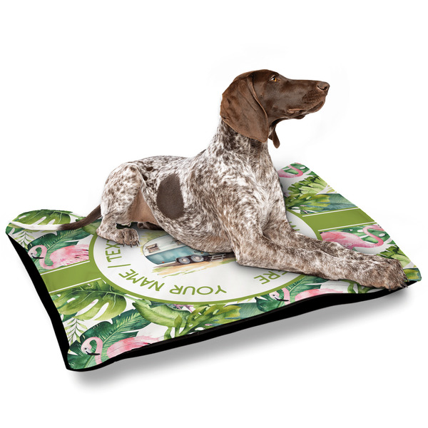 Flamingo & Camping Outdoor Dog Beds - Large - IN CONTEXT