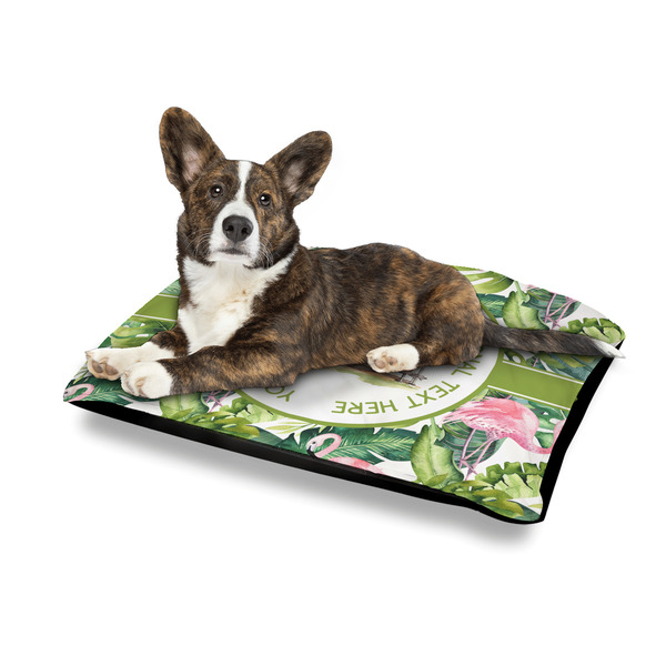 Flamingo & Camping Outdoor Dog Beds - Medium - IN CONTEXT