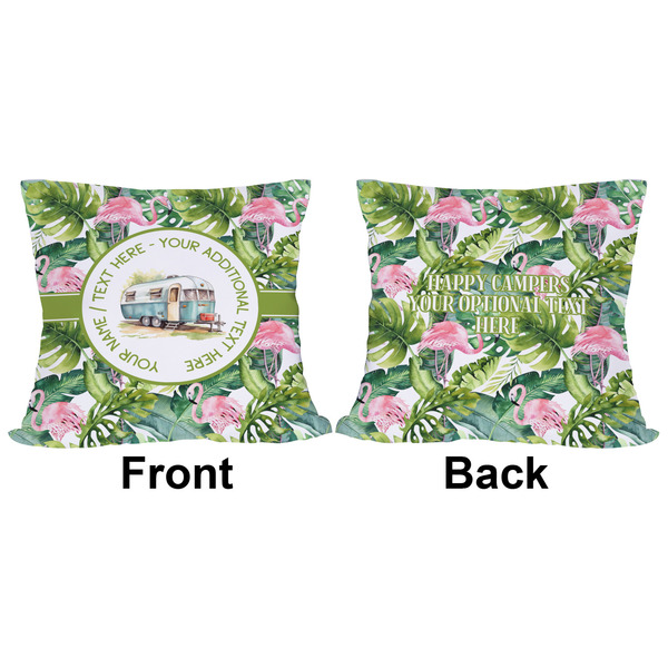 Flamingo & Camping Outdoor Pillow - 16x16
