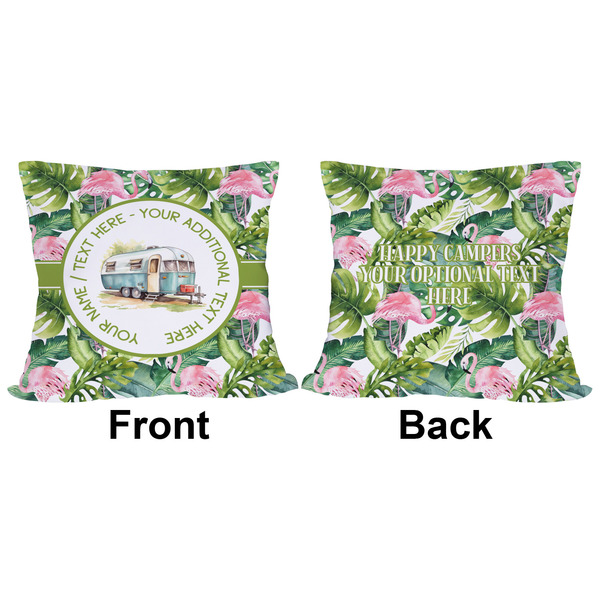Flamingo & Camping Outdoor Pillow - 18x18