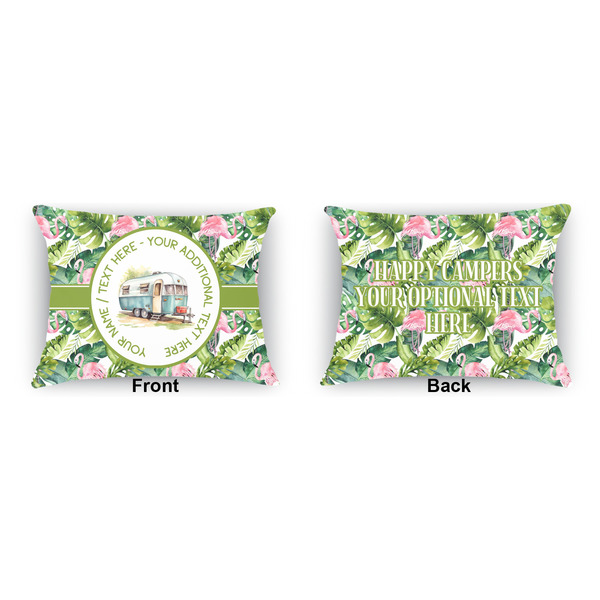 Flamingo & Camping Outdoor Rectangular Throw Pillow (Front and Back)