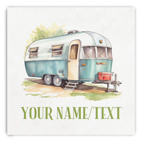 Custom Flamingo & Camping Paper Dinner Napkins