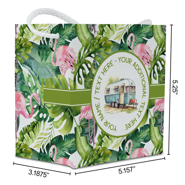 Flamingo & Camping Party Favor Bag - Dimensions