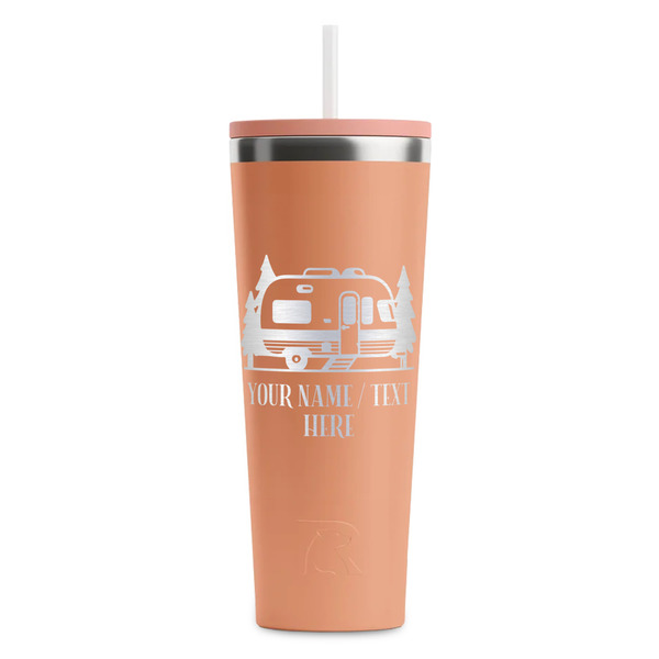 Flamingo & Camping Peach RTIC Everyday Tumbler - 28 oz. - Front