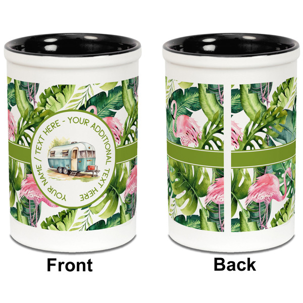 Flamingo & Camping Pencil Holder - Black - approval