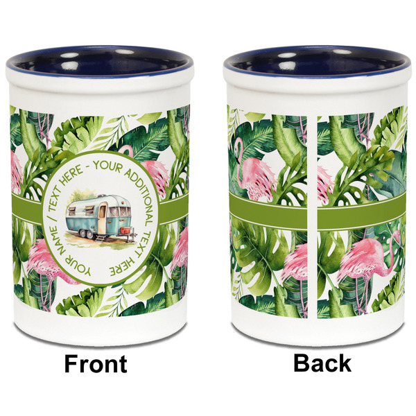 Flamingo & Camping Pencil Holder - Blue - approval