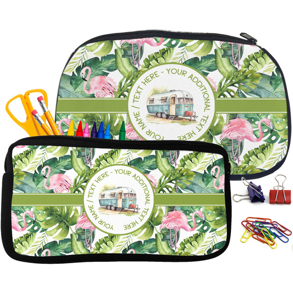 Flamingo & Camping Pencil / School Supplies Bags Small and Medium