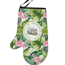 Flamingo & Camping Left Oven Mitt (Personalized)