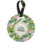 Flamingo & Camping Plastic Luggage Tag - Round (Personalized)