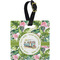 Flamingo & Camping Plastic Luggage Tag - Square (Personalized)