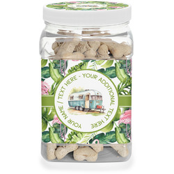 Flamingo & Camping Dog Treat Jar (Personalized)