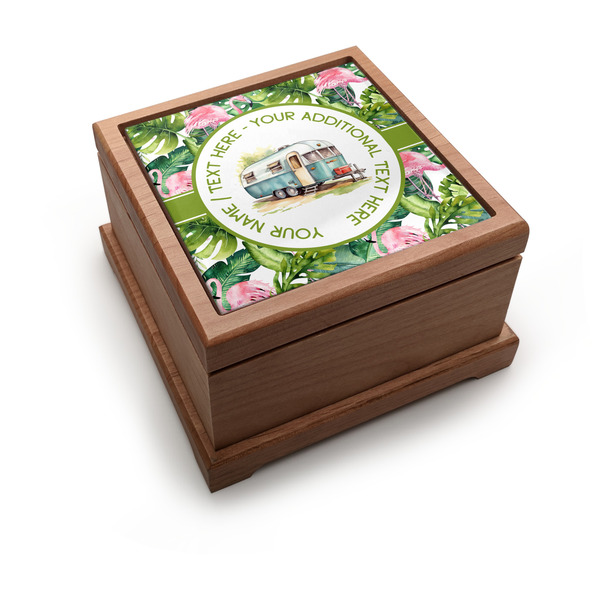 Custom Flamingo & Camping Pet Urn (Personalized)