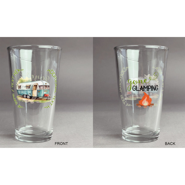 Flamingo & Camping Pint Glass - Two Content - Approval